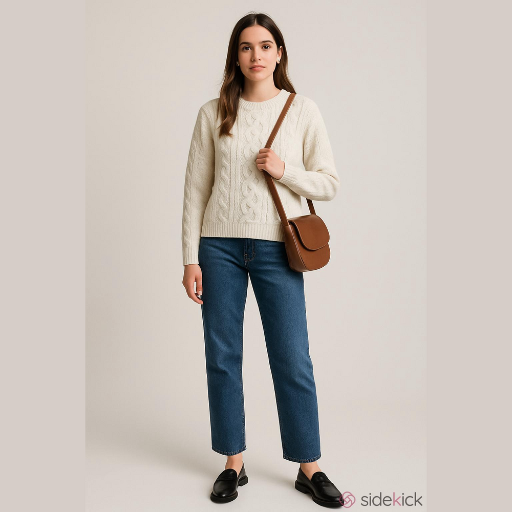 Chaps Off-White Cable Knit Crewneck Fisherman Core Retro Ralphcore Sweater